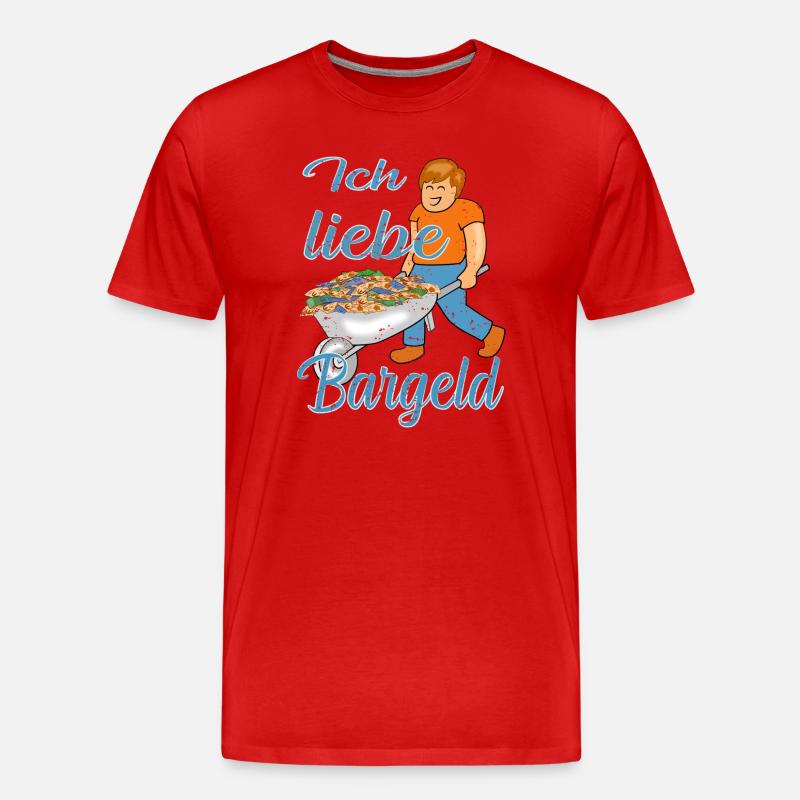 Bargeld Geld - Männer Premium Bio T-Shirt - Rot