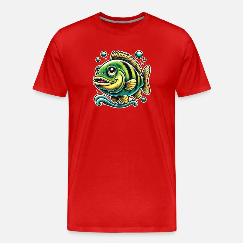 Barsch Flussbarsch Design - Männer Premium Bio T-Shirt - Rot