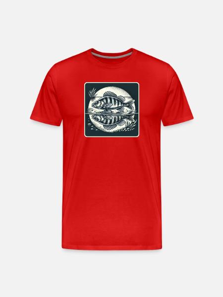 Perch natural angler design - Men's Premium Organic T-Shirt - red