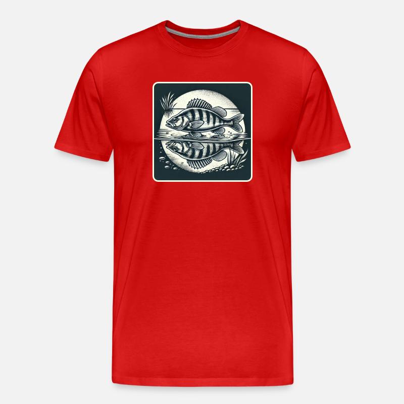 Barsch Natur Angler Design - Männer Premium Bio T-Shirt - Rot