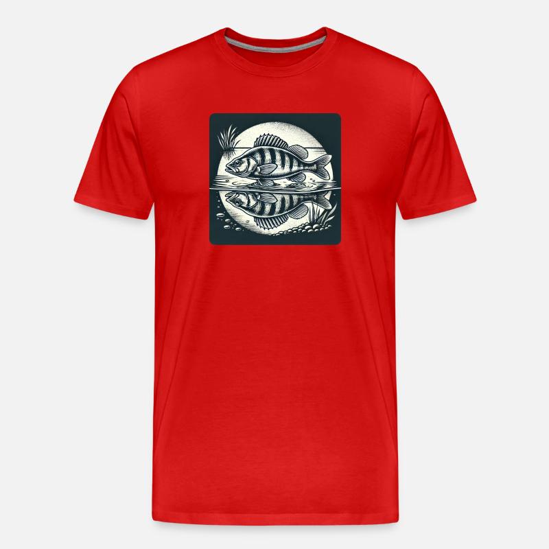 Barsch Natur Angler Design - Männer Premium Bio T-Shirt - Rot
