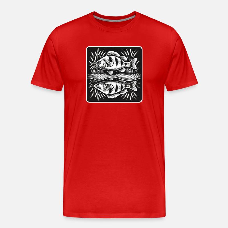 Perch fish angel design - Men's Premium Organic T-Shirt - red