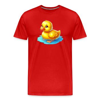 Ente Ente Ente Ente Ente - Männer Premium Bio T-Shirt - Rot - Vorne - Damien (186cm)