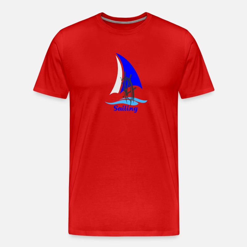 Segeln - Männer Premium Bio T-Shirt - Rot