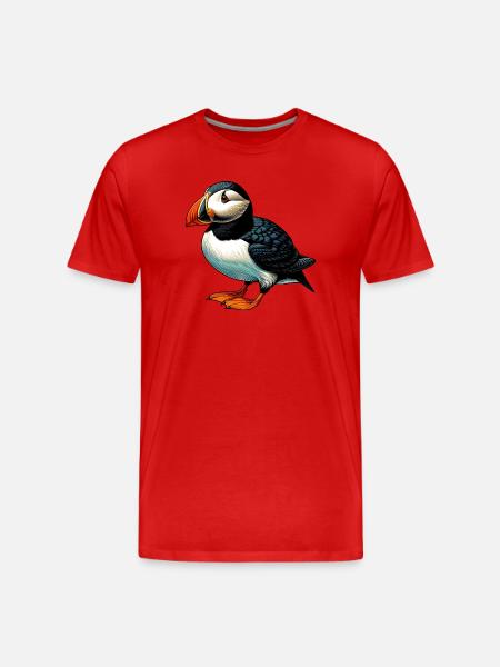 Puffin - Men's Premium Organic T-Shirt - red