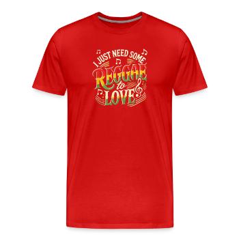 Reggae Jamaica Design - Men's Premium Organic T-Shirt - red - Front - Damien (186cm)