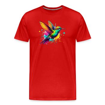Kolibri - Männer Premium Bio T-Shirt - Rot - Vorne - Damien (186cm)
