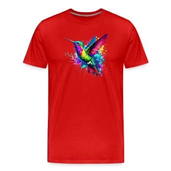 Hummingbird - Men's Premium Organic T-Shirt - red - Front - Damien (186cm)