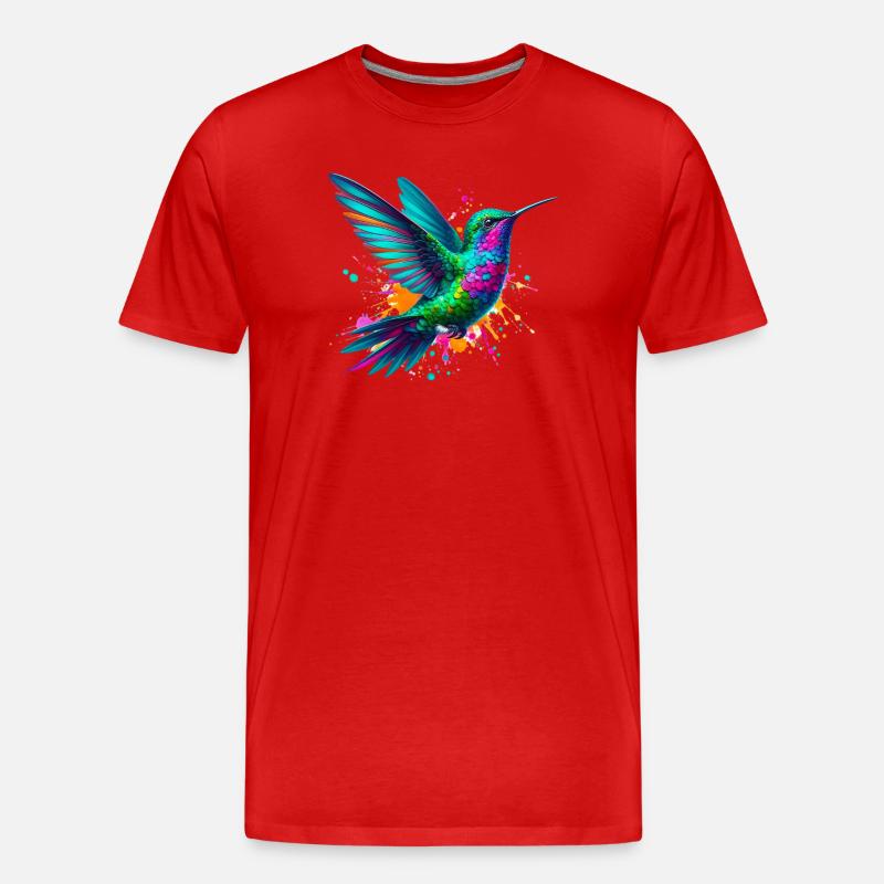 Kolibri - Männer Premium Bio T-Shirt - Rot