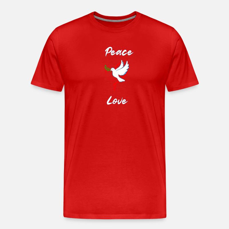 Frieden und Liebe - Männer Premium Bio T-Shirt - Rot