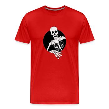 Hallo an alle - Männer Premium Bio T-Shirt - Rot - Vorne - Damien (186cm)
