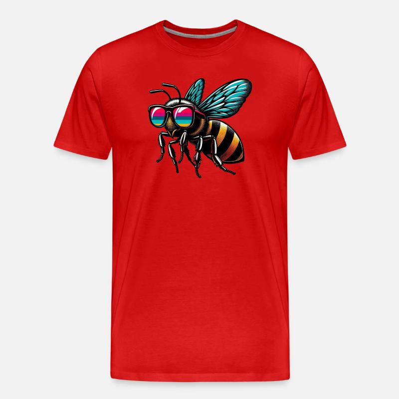 Biene - Männer Premium Bio T-Shirt - Rot