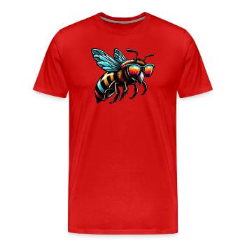 Biene - Männer Premium Bio T-Shirt - Rot - Vorne - Damien (186cm)