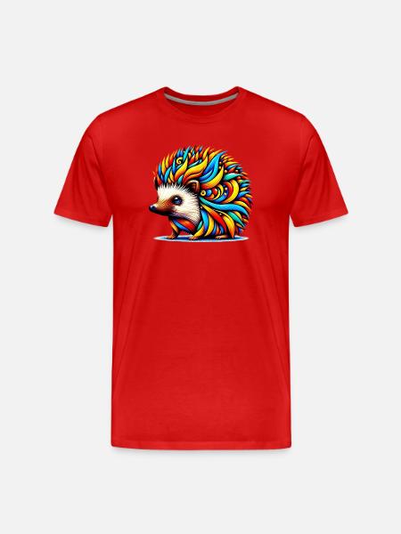 Hedgehog - Men's Premium Organic T-Shirt - red