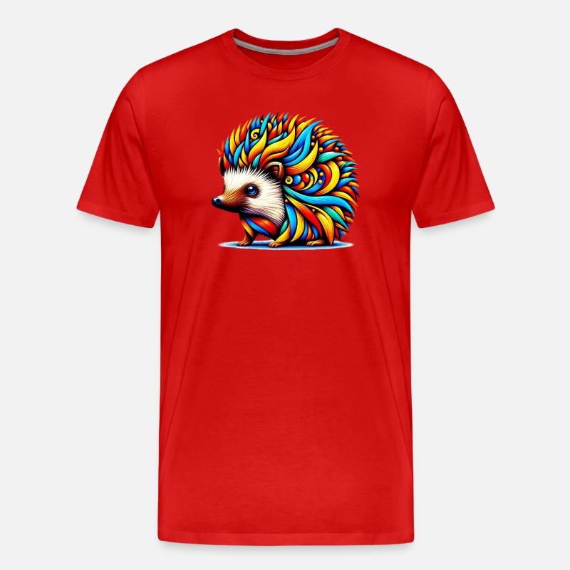 Igel - Männer Premium Bio T-Shirt - Rot