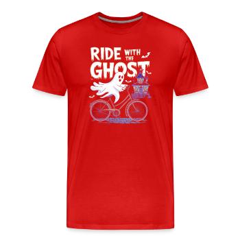 Balade à vélo fantomatique Halloween Design - T-shirt bio Premium Homme - rouge - Devant - Damien (186cm)