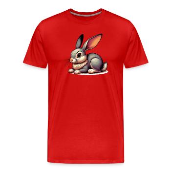 Lapin - T-shirt bio Premium Homme - rouge - Devant - Damien (186cm)