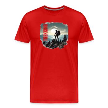 Trekking - Männer Premium Bio T-Shirt - Rot - Vorne - Damien (186cm)
