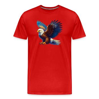 Adler - Männer Premium Bio T-Shirt - Rot - Vorne - Damien (186cm)