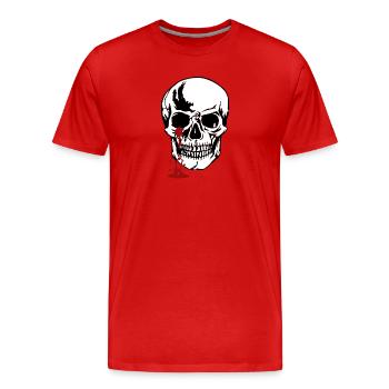 Tête de mort - T-shirt bio Premium Homme - rouge - Devant - Damien (186cm)