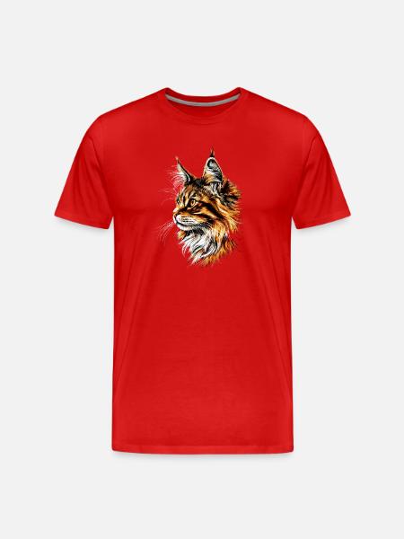 Maine Coon Kat Kat Mor Kat Maine Coon Katte - Herre Premium T-shirt økologisk - rød