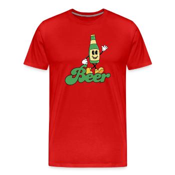 Beer - Men's Premium Organic T-Shirt - red - Front - Damien (186cm)