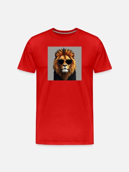 Lion stylé - T-shirt bio Premium Homme - rouge