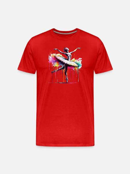 Ballet dancer with tutu - Men's Premium Organic T-Shirt - red