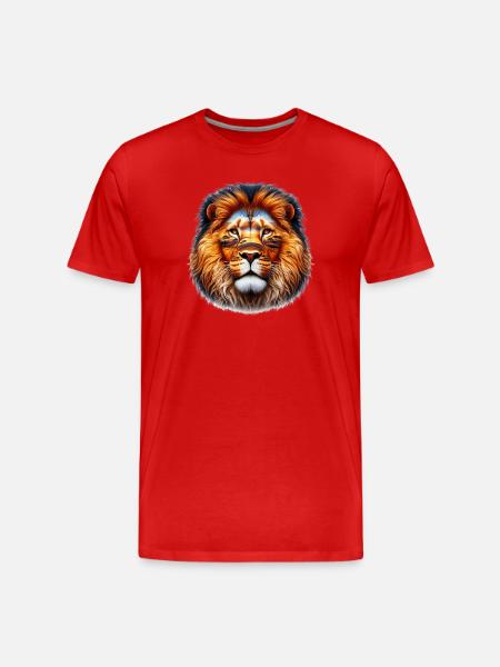 Lion - Men's Premium Organic T-Shirt - red