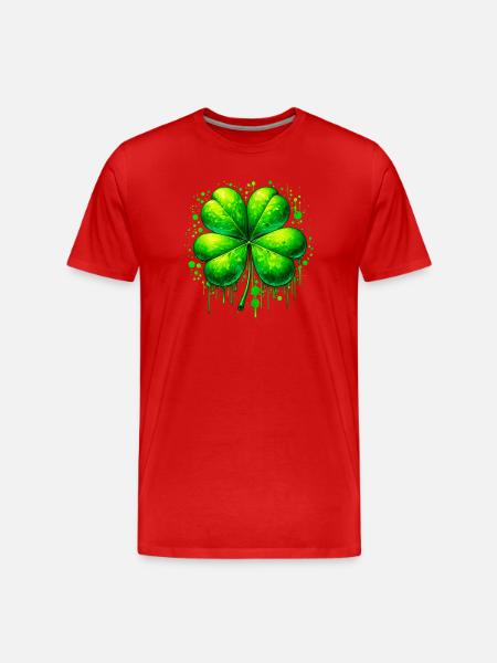 Four-leaf clover - Men's Premium Organic T-Shirt - red