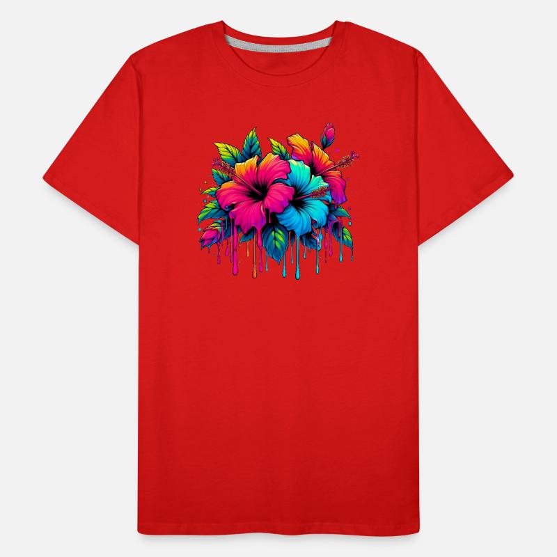 Hibiscus Flowers Men's Premium Organic T-Shirt