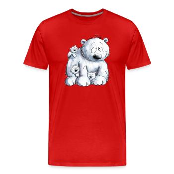 Ours polaire avec ours polaire Bébé I Ours polaire - T-shirt bio Premium Homme - rouge - Devant - Damien (186cm)