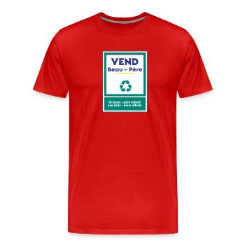 Sells father-in-law - Men's Premium Organic T-Shirt - red - Front - Damien (186cm)