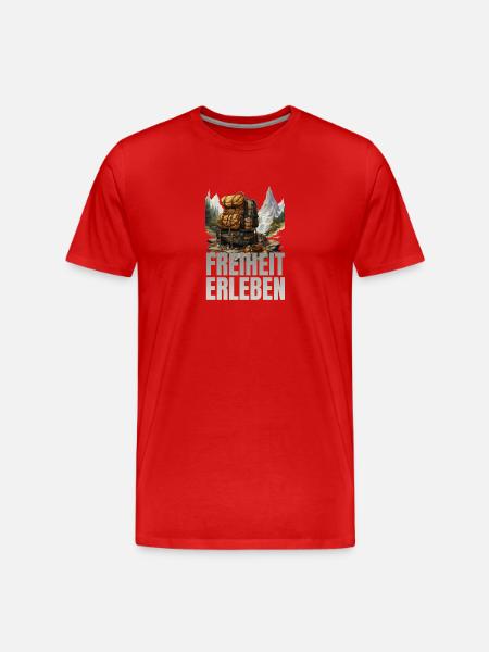 Freiheit erleben - Männer Premium Bio T-Shirt - Rot