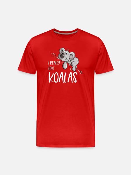 I Really Love Koalas Koala Bear - Men's Premium Organic T-Shirt - red