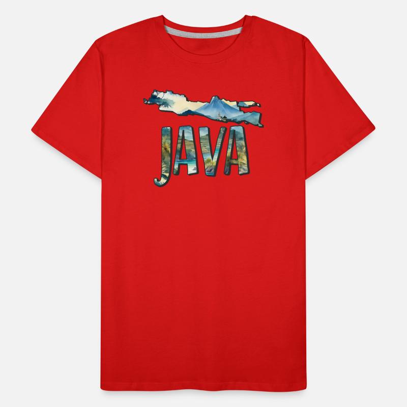 Watercolor Map Java Men's Premium Organic T-Shirt