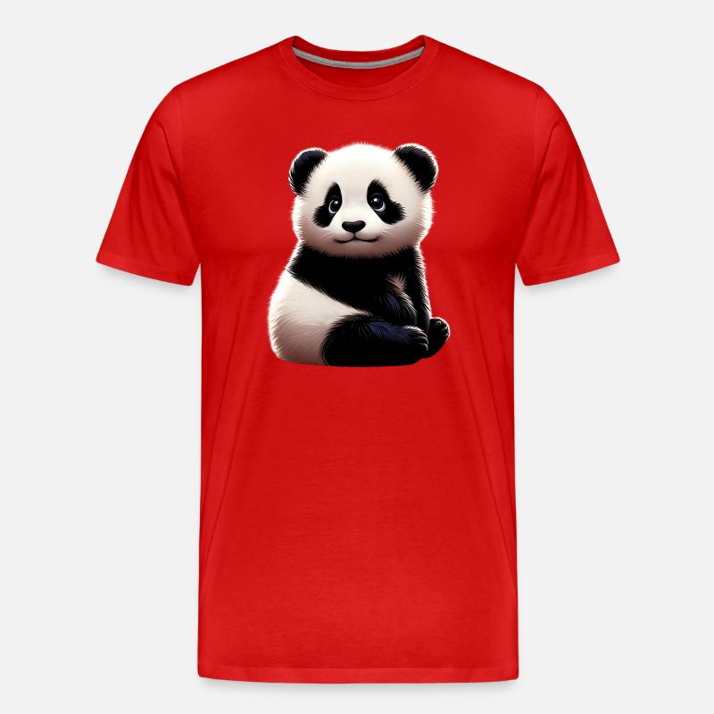 Panda - Männer Premium Bio T-Shirt - Rot
