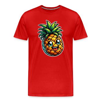 Ananas - T-shirt bio Premium Homme - rouge - Devant - Damien (186cm)