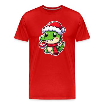 Jolly Crocodile Claus - T-shirt bio Premium Homme - rouge - Devant - Damien (186cm)