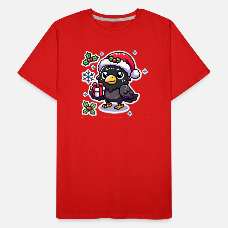 Festive Crow Mischief Men's Premium Organic T-Shirt