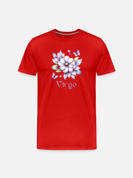 Elegantes Virgo Sternzeichen Aquarell Geschenk - Männer Premium Bio T-Shirt - Rot