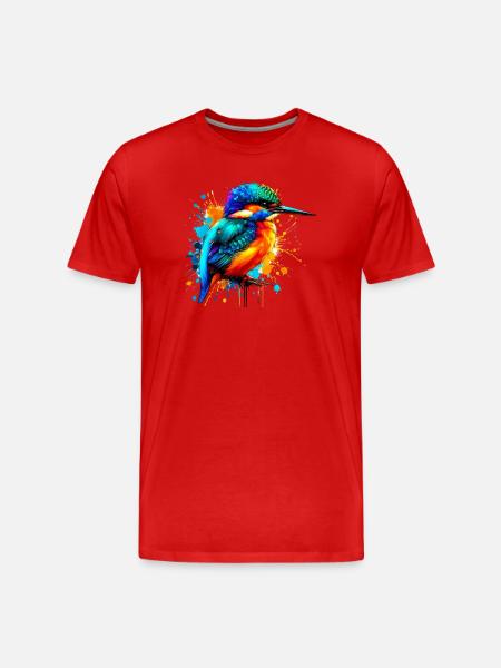 Kingfisher - Men's Premium Organic T-Shirt - red