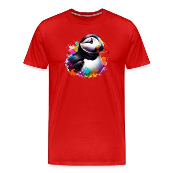 Papageitaucher - Männer Premium Bio T-Shirt - Rot - Vorne - Damien (186cm)