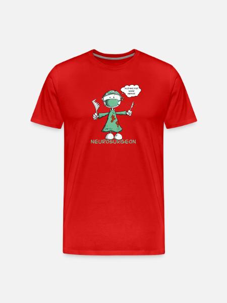 Neurosurgeon Saying Surgeon Stick Figure Cartoon - Men's Premium Organic T-Shirt - red