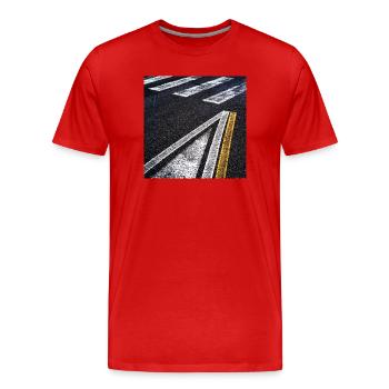 Road Drawings - Men's Premium Organic T-Shirt - red - Front - Damien (186cm)