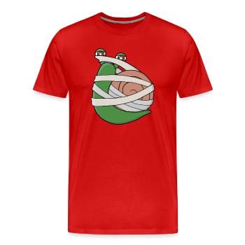 Mummy Snail - Men's Premium Organic T-Shirt - red - Front - Damien (186cm)