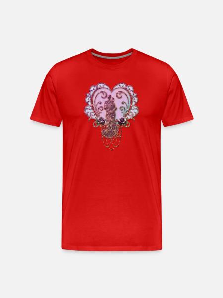 Dans l’étreinte du cœur. - T-shirt bio Premium Homme - rouge