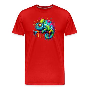 Caméléon - T-shirt bio Premium Homme - rouge - Devant - Damien (186cm)