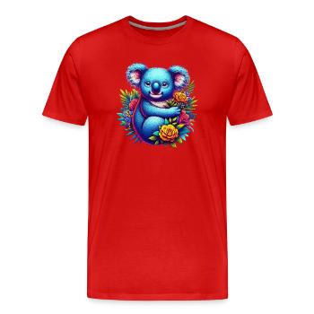 Koala - Männer Premium Bio T-Shirt - Rot - Vorne - Damien (186cm)