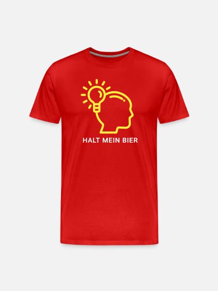 Innovatives Denk-Design mit Lichtsymbol - Männer Premium Bio T-Shirt - Rot